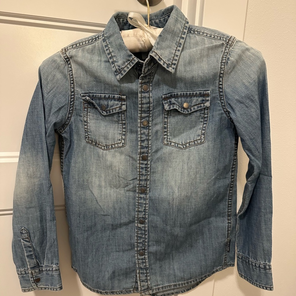 Polarn O. Pyret organic denim shirt size 8-9